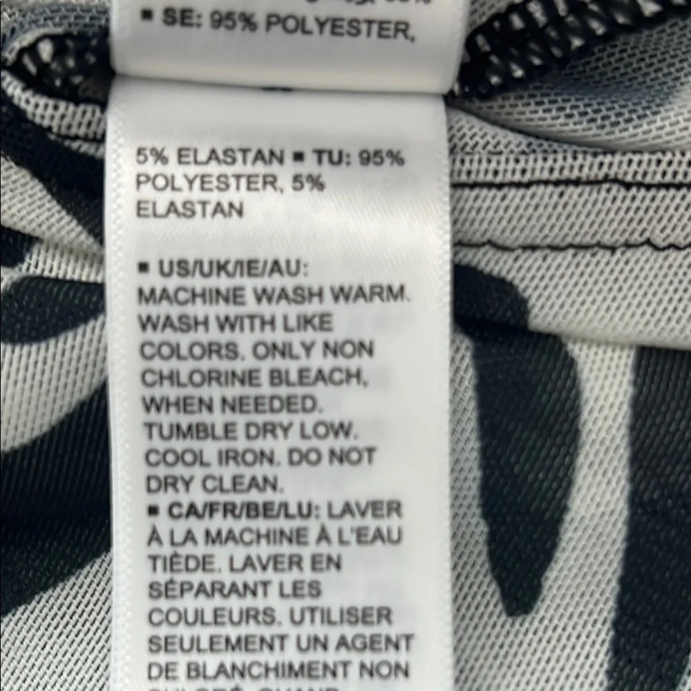 Terea Black & White Zebra Print Sleeveless Mesh Bodysuit Size XL New with Tag - Picture 8 of 8